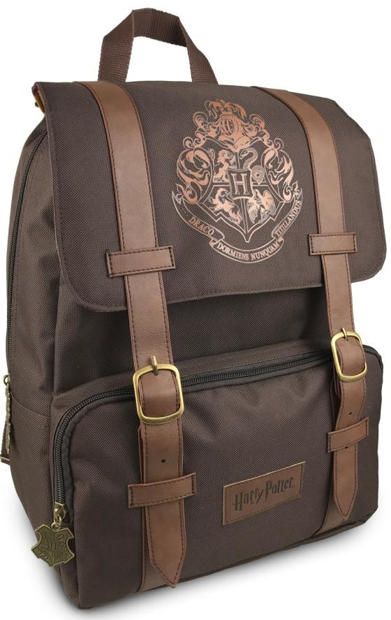 Curerůžová batoh Harry Potter Erb Bradavice Hogwarts hnědá polyester 91794
