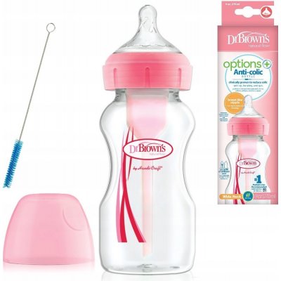 Dr.Browns láhev antikolik Options široké hrdlo plast růžová WB91601 270ml – Zboží Mobilmania