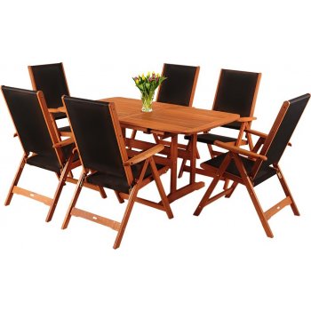 Home & Garden zahradní nábytek Meranti set 150 + 50 cm černá