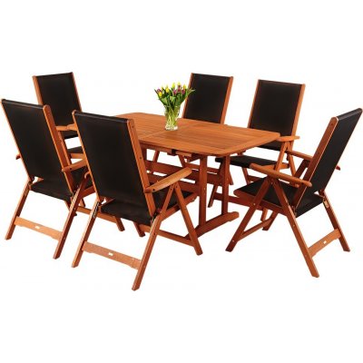 Home & Garden zahradní nábytek Meranti set 150 + 50 cm černá – Hledejceny.cz