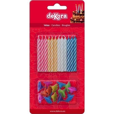 Dekora Dortisimosvíčky barevné se stojánky – Zboží Dáma
