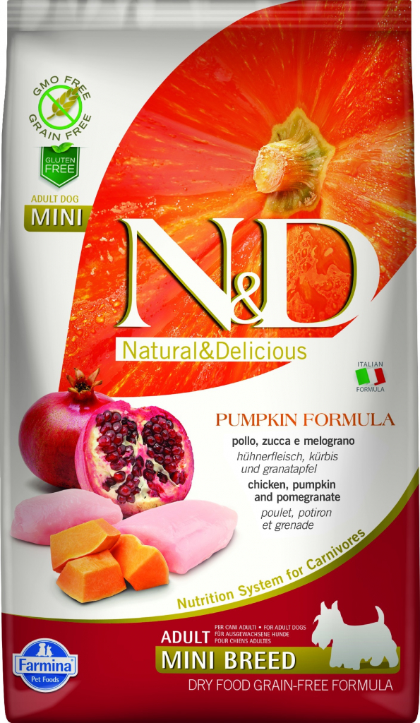 N&D Pumpkin Dog Adult Mini Grain Free Chicken & Pomegranate 2,5 kg