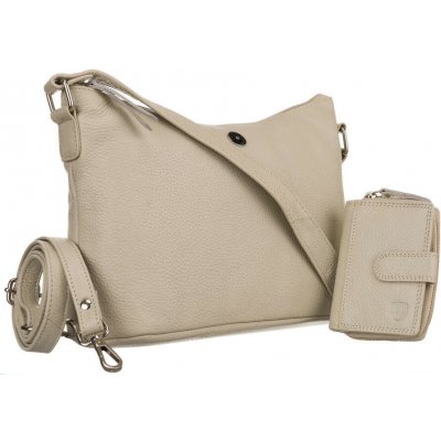 Kožená taška +peněženka PTN D73-DS Light Beige – Zboží Mobilmania