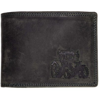 HL Luxusní kožená peněženka s traktorem černá – Zboží Mobilmania
