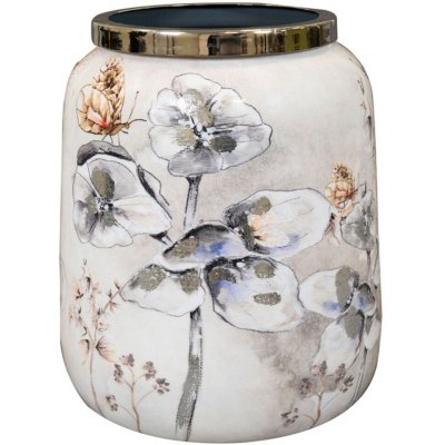 Obal na květináč/váza MOONLIGHT MEADOW kovový bílý 21cm – Sleviste.cz