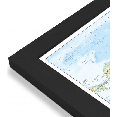 Excart Maps Svět - nástěnná obecně zeměpisná mapa (ČESKY) 140 x 98 cm Varianta: mapa v dřevěném rámu, Provedení: Pegi černý