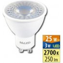 McLED LED žárovka GU10 3W 25W teplá bílá 2700K , reflektor 38°