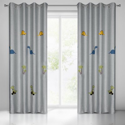 DĚTSKÝ ZÁVĚS DINO 140X250 CM STŘÍBRNÝ – Hledejceny.cz