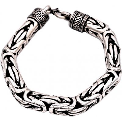 Vorlové Šperky Stříbrný náramek královská vazba 10 mm 24,5 cm B152 – Zboží Mobilmania