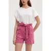 Dámské šortky Pepe Jeans Kraťasy VALLE dámské hladké high waist PL801097 růžová