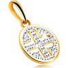 Přívěsky Šperky Eshop Diamantový přívěsek ze žlutého zlata kruh ozdobený brilianty černé pokovení S3BT506