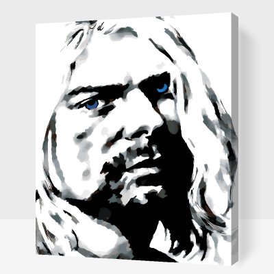 Vymalujsisam.cz Malování podle čísel - Kurt Cobain Velikost: 40x50cm, Rámování: Pouze srolované plátno