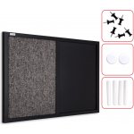 Allboards TMK64_0004 Tabule COMBI magnetická a textilní tabule 60 x 40 cm černá – Zboží Mobilmania