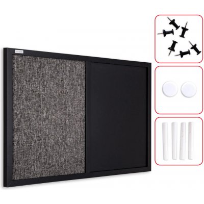 Allboards TMK64_0004 Tabule COMBI magnetická a textilní tabule 60 x 40 cm černá – Zboží Mobilmania
