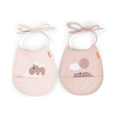 Clouds Done by Deer™ kapesní bryndák Mini Happy 2-pack růžový – Zboží Mobilmania