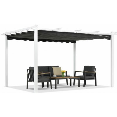 Garden Point pergola Barbados 3x4 m Terasová bílo-antracitová – Zboží Mobilmania