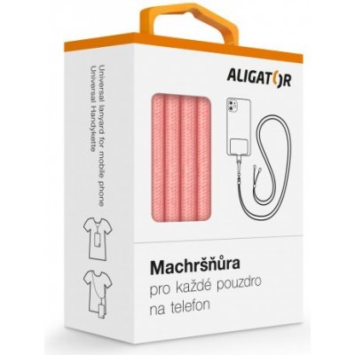 Univerzální šňůrka pro mobilní telefon Aligator Machršňůra, růžová – Sleviste.cz