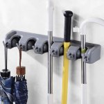 Verk 01479 Držák věšák na 5 ks úklidového nářadí šedý – Zboží Mobilmania