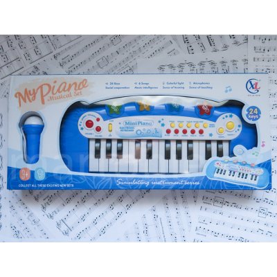 Dudlu Mini piáno 30cm dětský keyboard 24 kláves