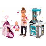 Smoby Prebeľovací vozík pre bábiku Baby Nurse s postieľkou+bábika+kuchynka Tefal Studio BBQ Bublinky elektronická 220316-4 – Hledejceny.cz