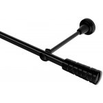 OK-GarnýžeCZ Garnýž kovová jednořadá 16mm Torino černá 250 cm do stěny / na tunýlek - bez kroužků – Sleviste.cz