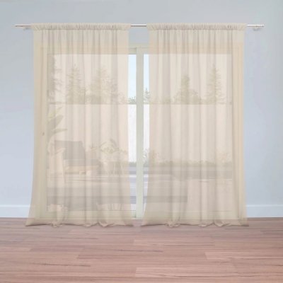 Záclony Světle béžová: 2 ks - 150x250 cm - Sablio – Hledejceny.cz
