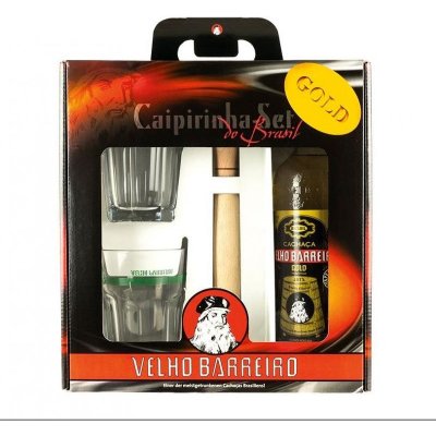 Velho Barreiro Caipirinha Gold 39% 0,7 l (dárkové balení 2 sklenice) – Sleviste.cz