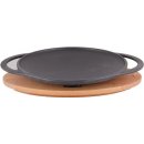 LAVA Metal Litinová pánev wok s dřevěným podstavcem 28 cm