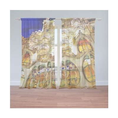 Sablio Záclony Barcelona Gaudi Casa Batllo 1: 2ks 150x250cm – Hledejceny.cz