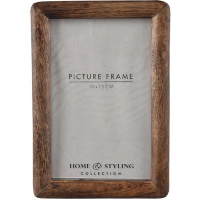 Home Styling Collection Dřevěný fotorámeček, stojací, z mangového dřeva, 12,5 x 2 x 17,5 cm – Zboží Živě