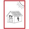 Piktogram Označení FVE na budově s baterií - PV symbol - bezpečnostní tabulka, samolepka 74 x 105 mm