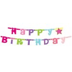 Party nápis girl Happy Birthday 180 cm – Sleviste.cz