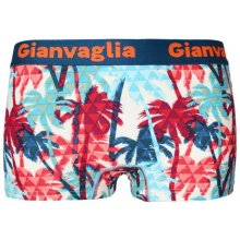 Gianvaglia Dámské boxerky s palmami Vzor palmy s červeným lemem