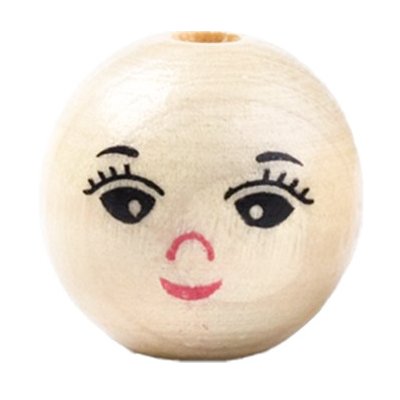 Pro Háčkování Dřevěný korálek obličej Ø 14 mm Počet: 1 ks – Zboží Dáma