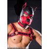 SM, BDSM, fetiš Mr. S Leather Neoprene K9 Hood Red červená neoprenová psí maska LARGE