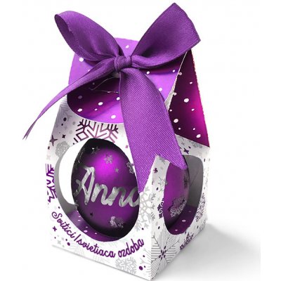 Nekupto Vánoční koule se jménem Anna svítící skleněná 5,8 cm – Zboží Dáma