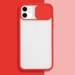 Pouzdro AppleKing poloprůhledné s posuvnou krytkou čočky fotoaparátu iPhone 11 Pro Max - červené – Hledejceny.cz