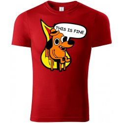 MemeMerch tričko This is fine. červená