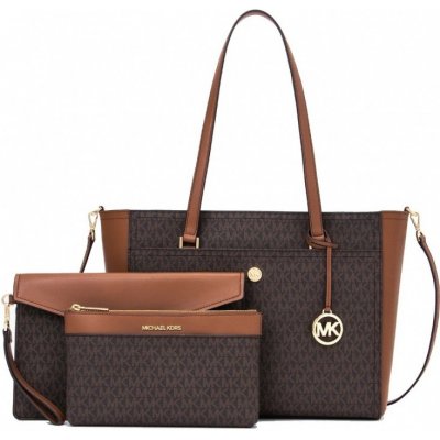 Michael Kors set kabelky 3 v 1 kabelka Kimberly a dvě crossbody hnědé brown – Zboží Mobilmania