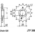 JT Sprockets JTF308-14RB – Zboží Mobilmania