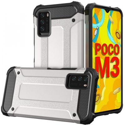 Pouzdro IZMAEL Hybrid Armor Xiaomi Redmi Note 10 5G/Poco M3 Pro stříbrné