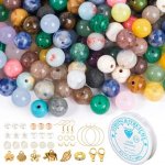 EUES 100 kusů 8mm přírodní vícebarevné korálky na náramky, sada korálků z drahokamů pro kutily, – Zboží Dáma