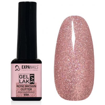 Expa nails expanails uv led gel lak 3v1 rose brown glitter 5 ml – Zboží Dáma