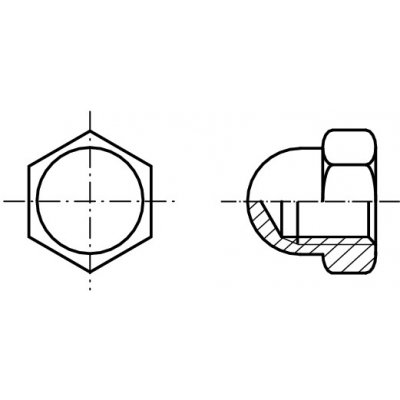 PROFISTYL DIN 1587 matice klobouková nerez A2 Varianta: DIN 1587 klobouková matice nerez A2 M8 – Hledejceny.cz