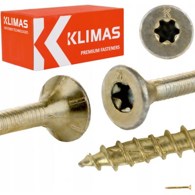Konstrukční vrut 3,5x40 TX 15 zápustná hlava zinek žlutý (500 ks/bal) TORX – Hledejceny.cz