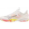 Pánské sálové boty Mizuno Wave Claw Neo 2 / White/Lunar Rock/High-Vis Pink