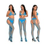 Souprava punčocháčů s otvory a podprsenky TZ5024 Tyrkysová – Zboží Dáma