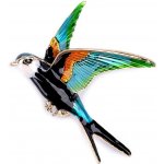 Prima-obchod brož ptáček 2 zelená smaragdová 64503 – Hledejceny.cz