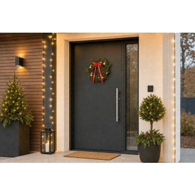 MagicHome Vianoce Věnec se stuhou, závěsný, 30x30x7 cm – Hledejceny.cz