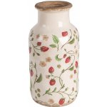 Béžová keramická váza s jahůdkami Wild Strawberries M - Ø 14*26 cm - Clayre & Eef – Hledejceny.cz